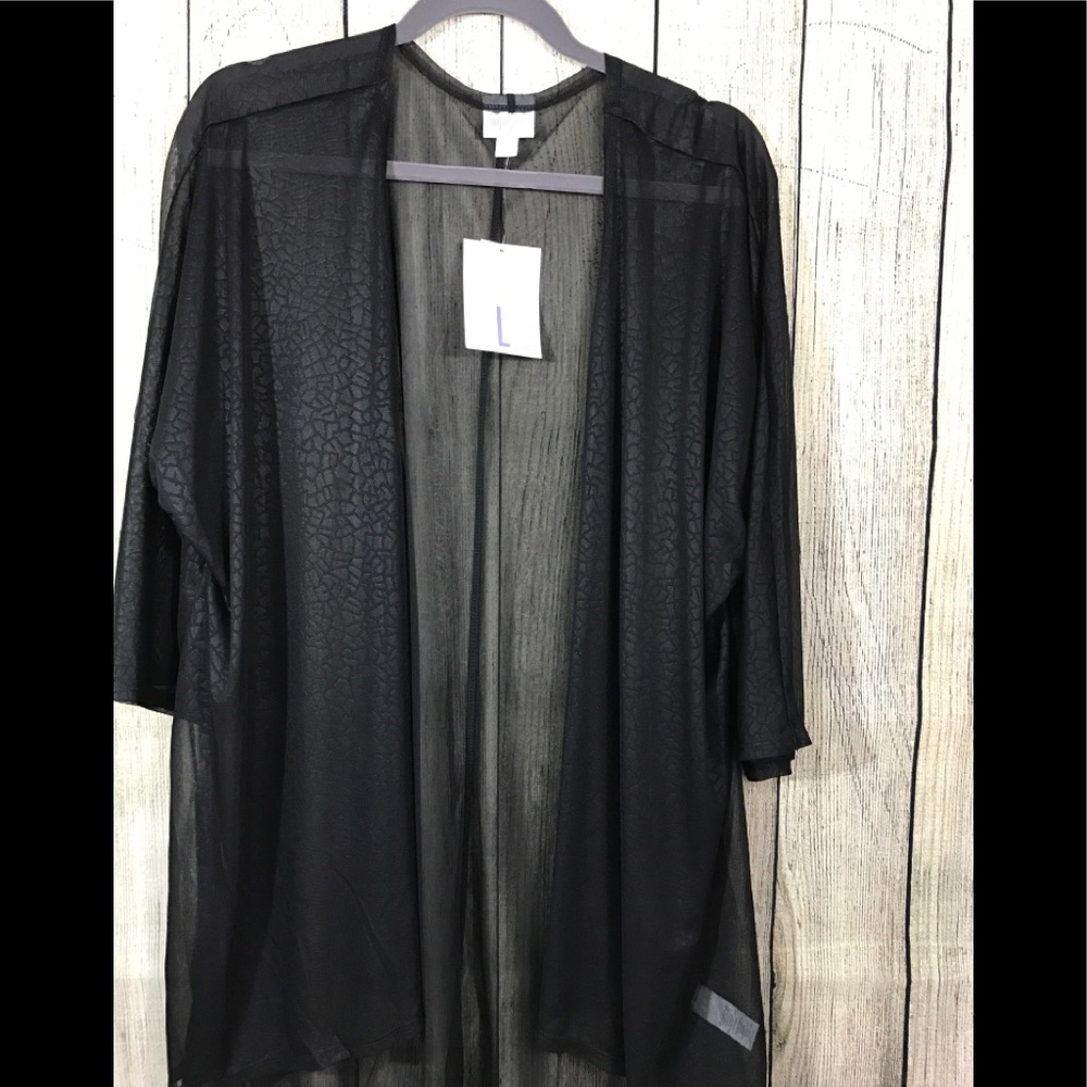 LuLaRoe Lindsay sheer cardigan coverup -large